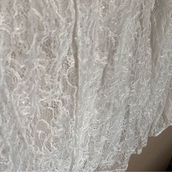 Lane Bryant White Lace V-Neck Sheer Blouse with Ruffle Sleeves Size 22/24 - Picture 6 of 11